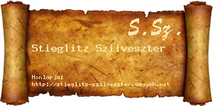 Stieglitz Szilveszter névjegykártya